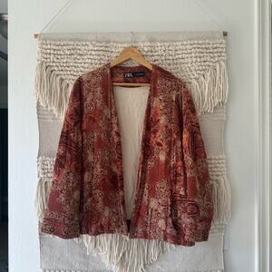 Zara Crepe Paisley Jacket